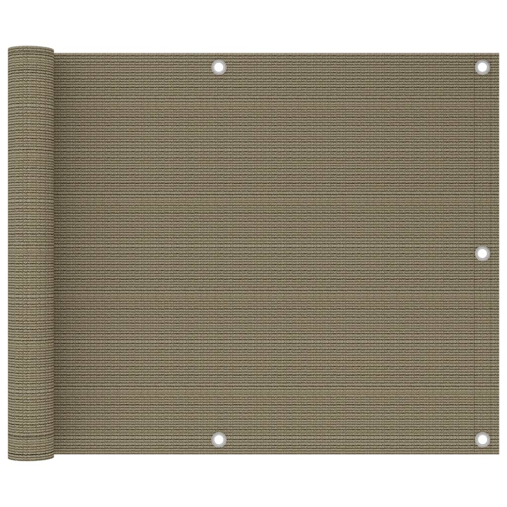 Altanafskærmning 75×500 cm i HDPE - gråbrun