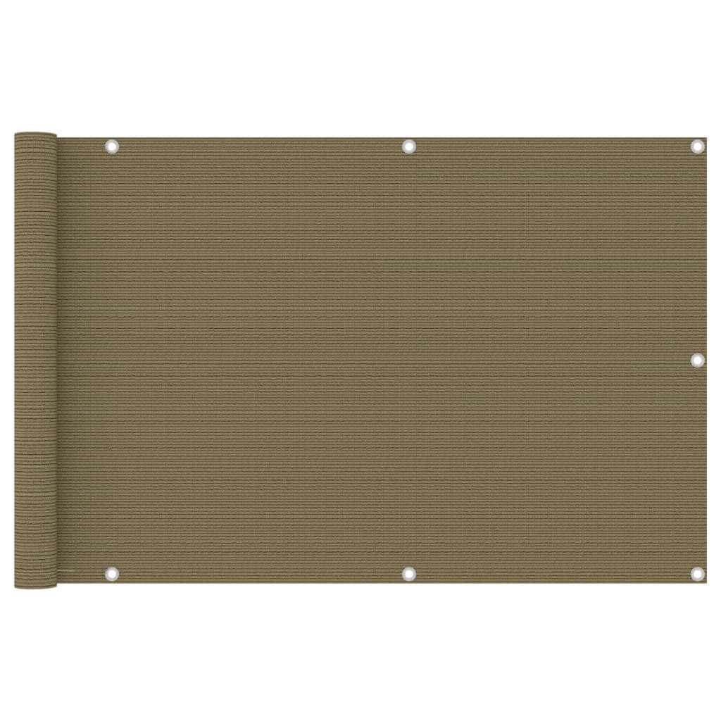 Altanafskærmning 90×600 cm i HDPE - gråbrun privatlivsskærm