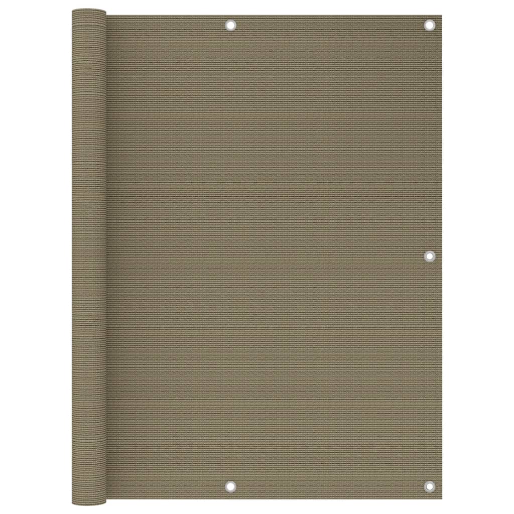 Altanafskærmning 120×600 cm i HDPE - gråbrun privatlivsskærm