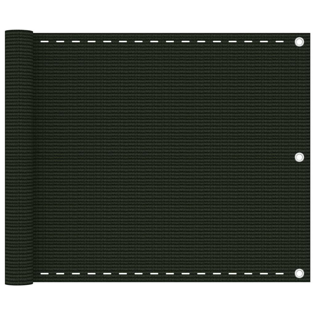 altanafskærmning 75x600 cm HDPE mørkegrøn