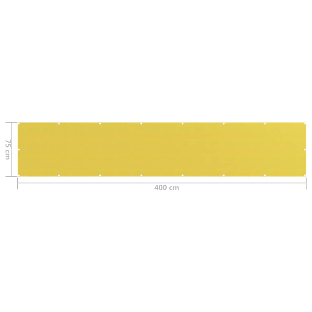altanafskærmning 75x400 cm HDPE gul