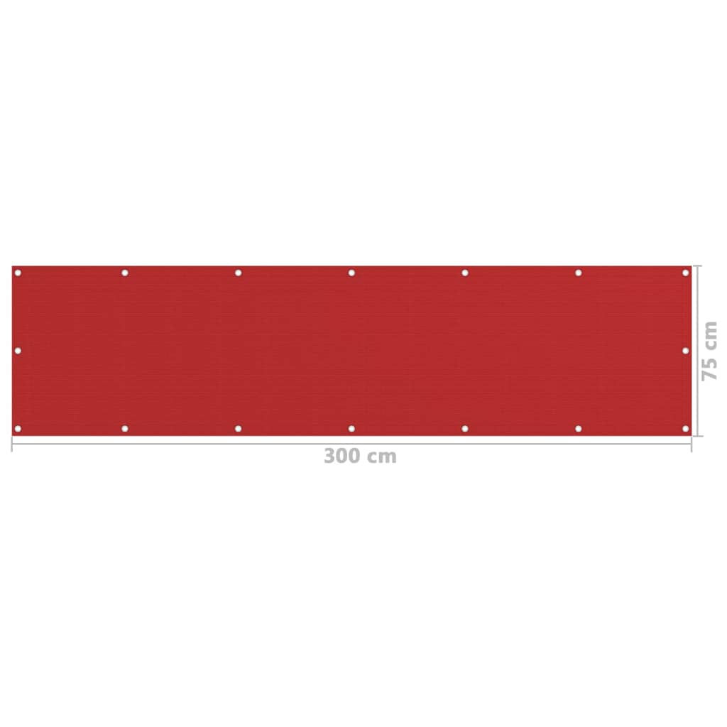 altanafskærmning 75x300 cm HDPE rød