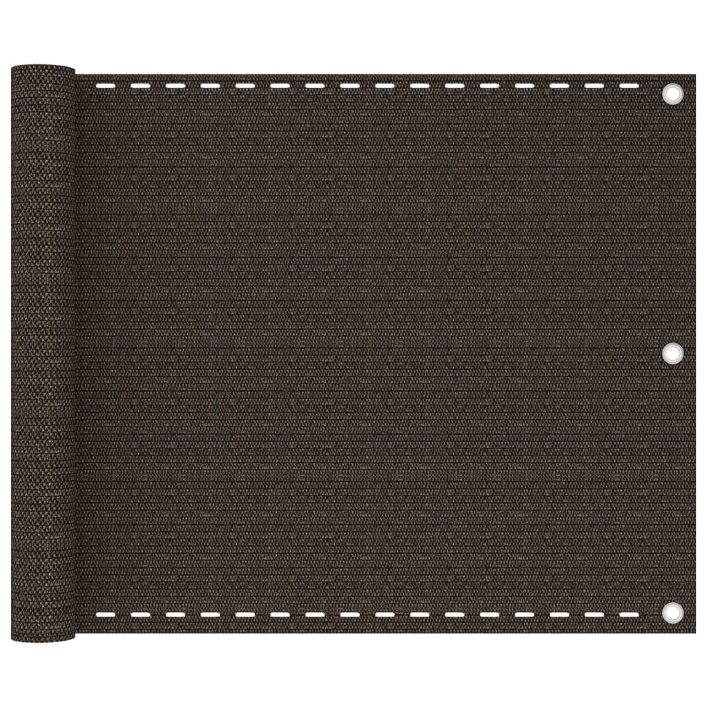 Altanafskærmning 75 × 500 cm - HDPE, brun