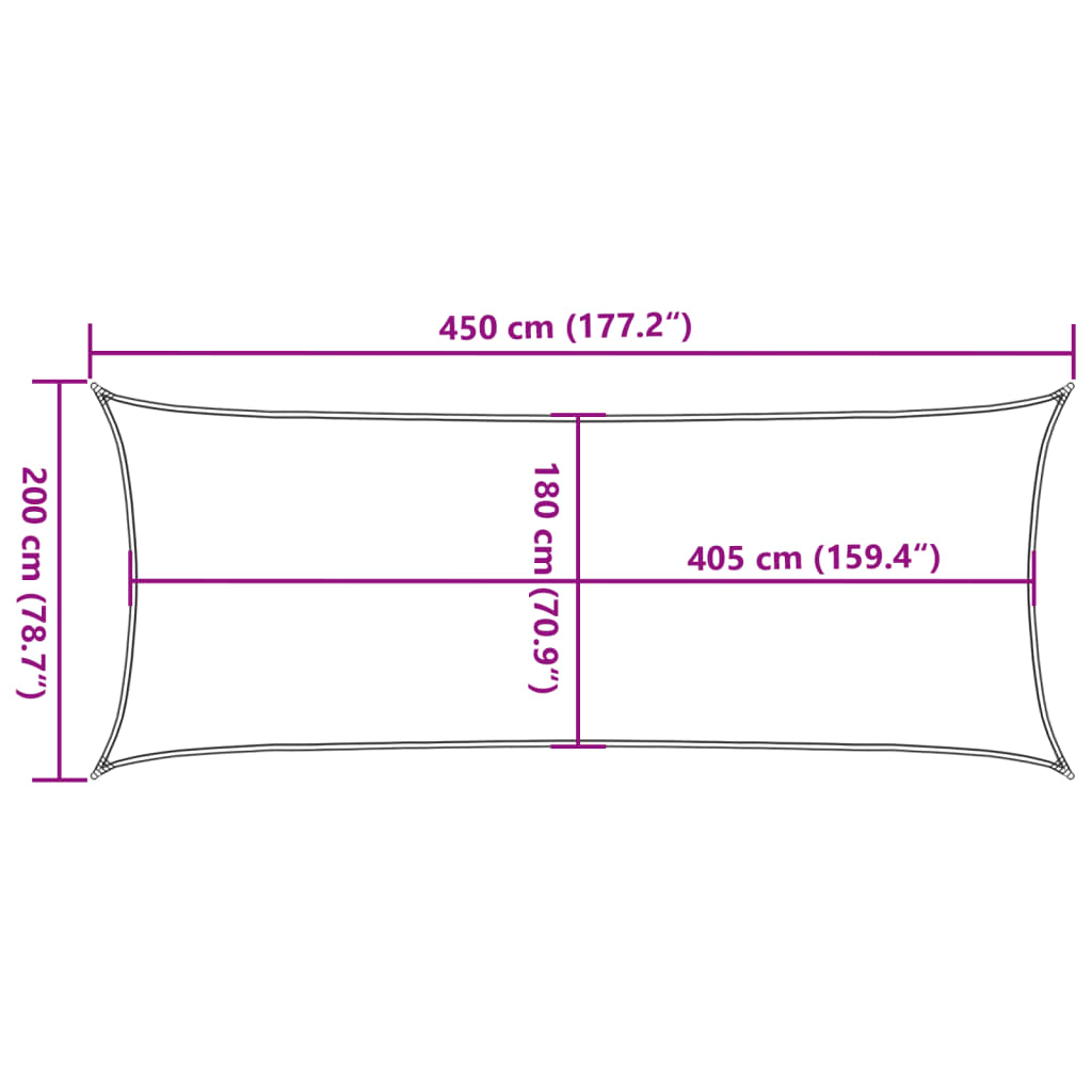 solsejl 160 g/m² 2x4,5 m HDPE beige