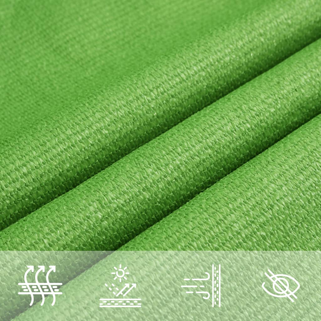 solsejl 5x7x7 m 160 g/m² HDPE lysegrøn