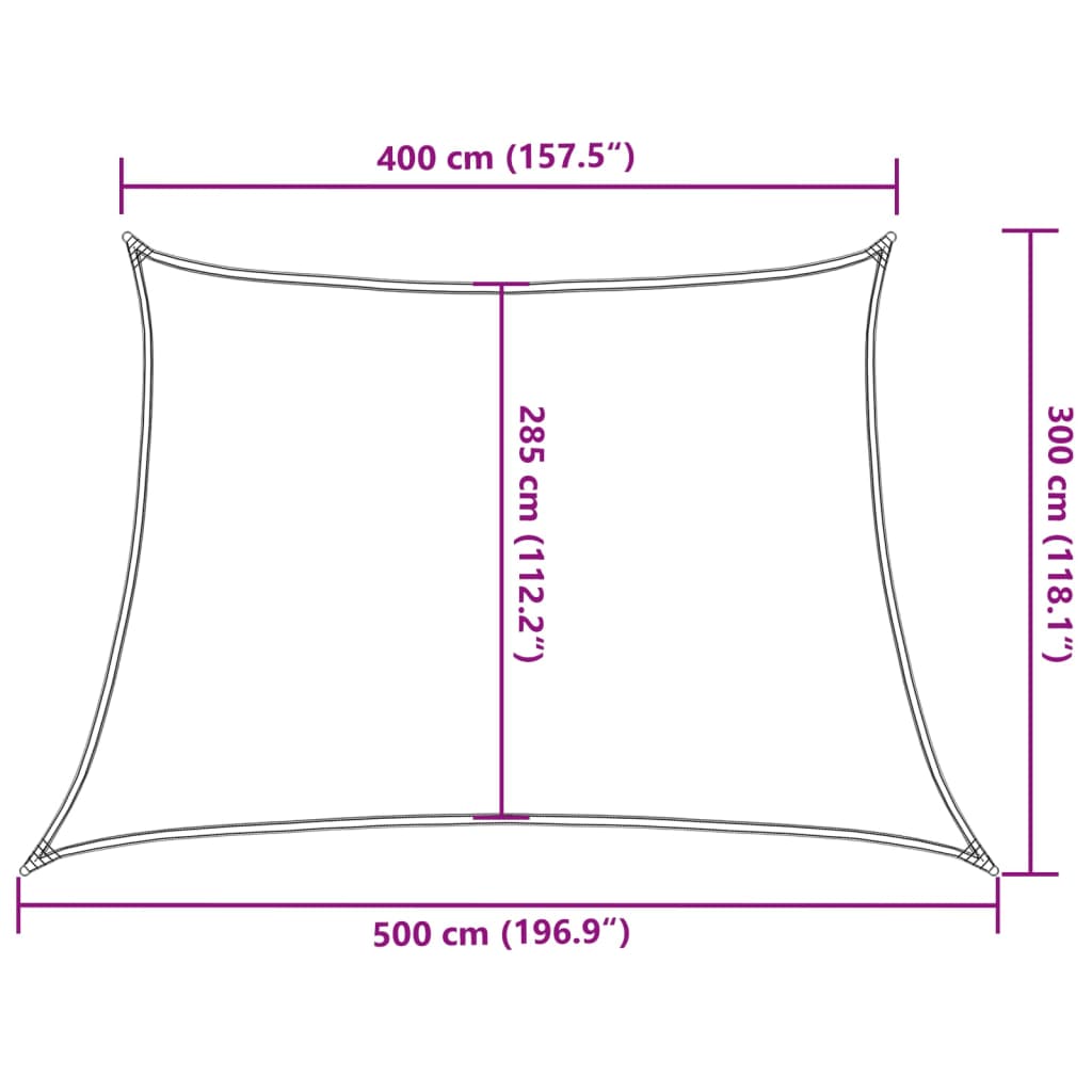 solsejl 4/5x3 m 160 g/m² HDPE lysegrøn