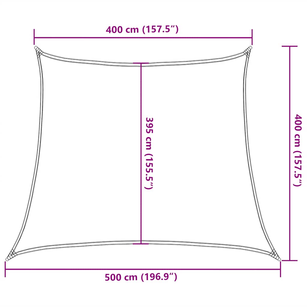 solsejl 4/5x4 m 160 g/m² HDPE lysegrøn