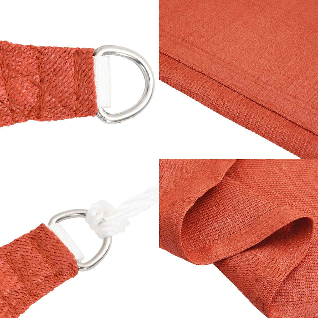 solsejl 4,5x4,5 m 160 g/m² HDPE terrakottafarvet