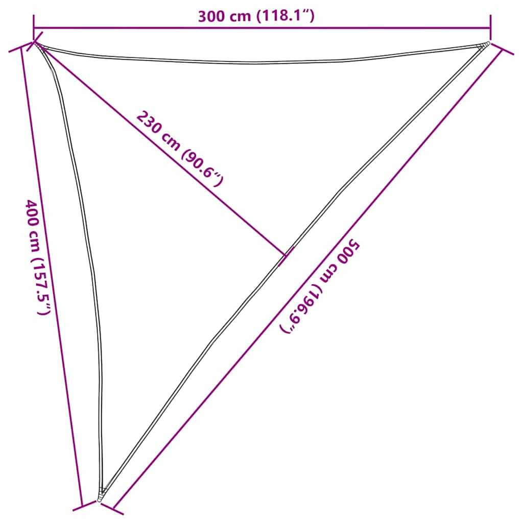 solsejl 3x4x5 m 160 g/m² HDPE terrakotta