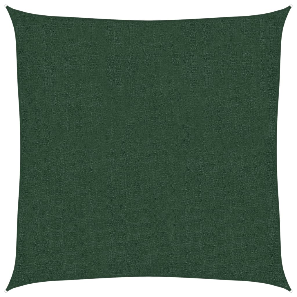 solsejl 2x2 m 160 g/m² HDPE mørkegrøn