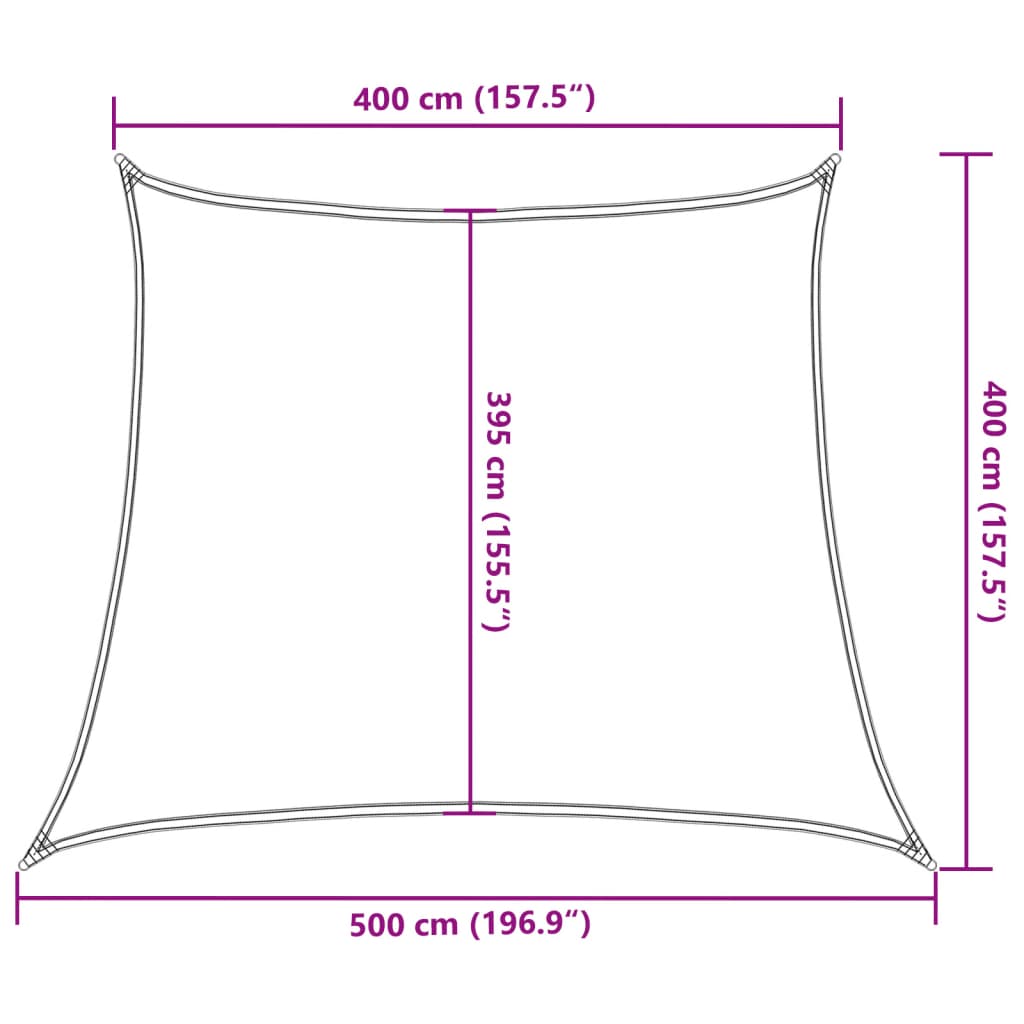 solsejl 4/5x4 m 160 g/m² HDPE mørkegrøn