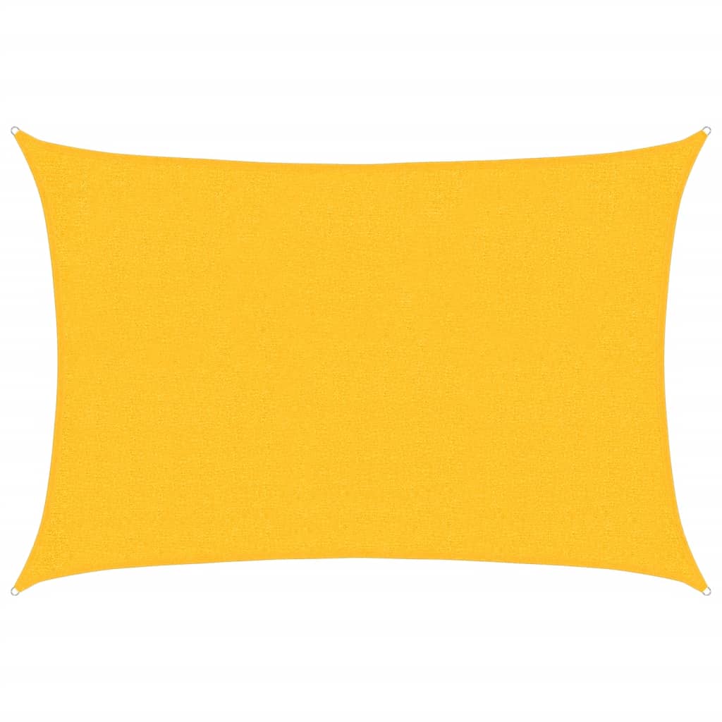 solsejl 2x3 m 160 g/m² rektangulær HDPE gul