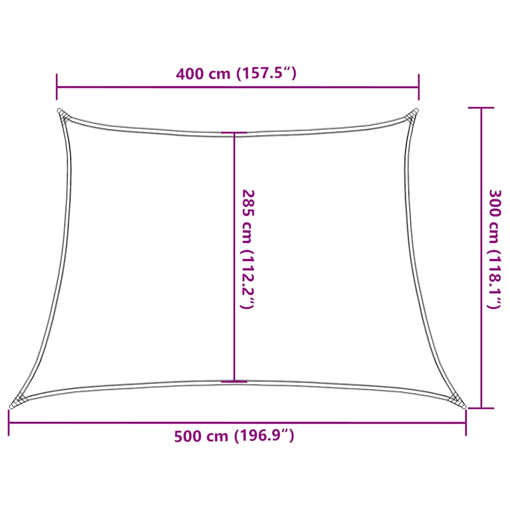 solsejl 160 g/m² 4/5x3 m HDPE rød
