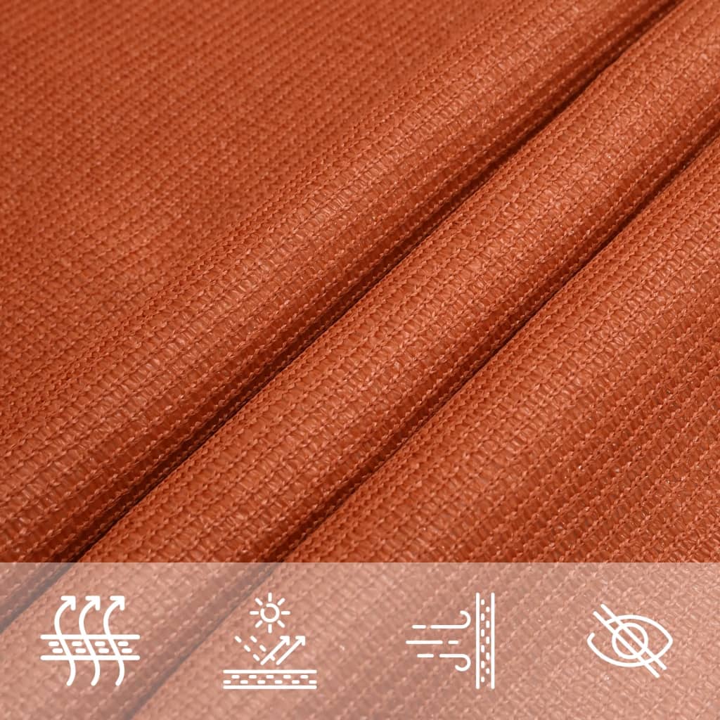 solsejl 4x4 m 160 g/m² firkantet HDPE orange