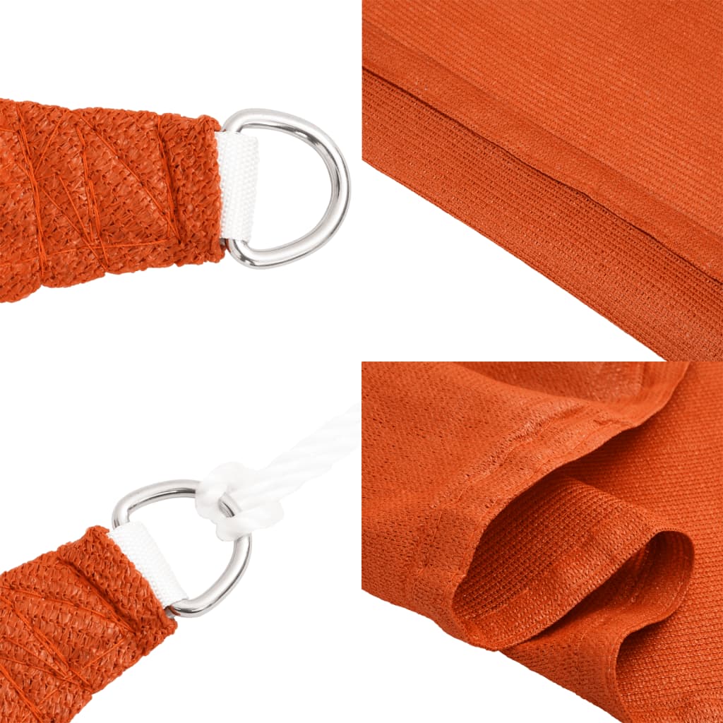 solsejl 3x5 m 160 g/m² HDPE rektangulær orange
