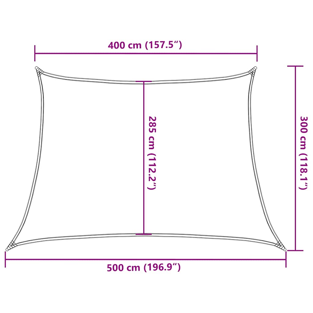 solsejl 4/5x3 m 160 g/m² trapezformet HDPE orange