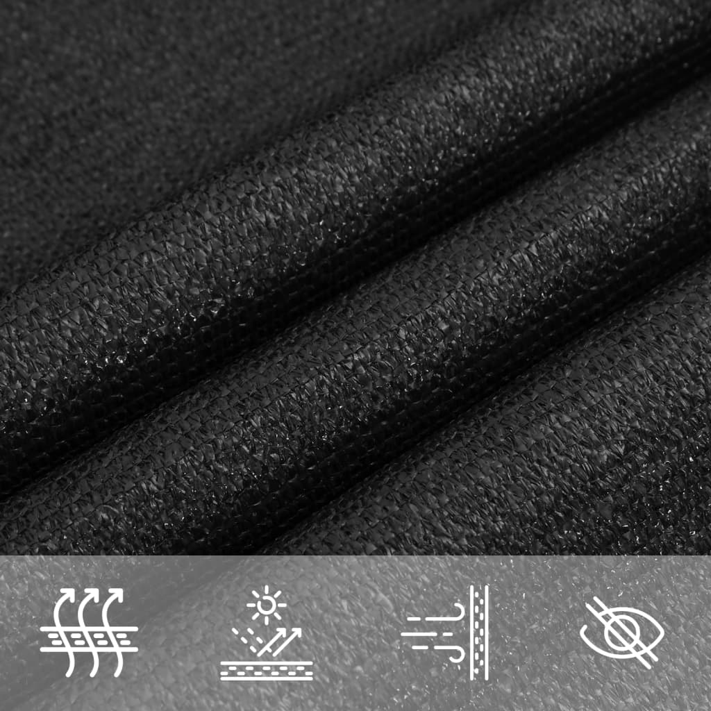 solsejl 4x4x4 m 160 g/m² HDPE sort