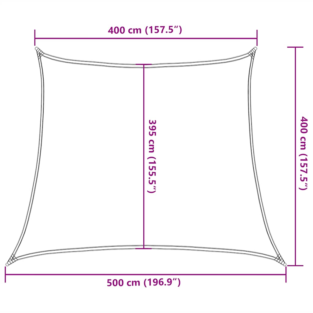 solsejl 4/5x4 m 160 g/m² trapezformet HDPE sort
