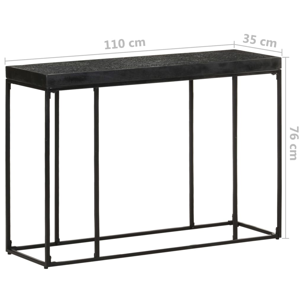 konsolbord 110x35x76 cm massivt akacietræ og mangotræ sort