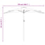 altanparasol med aluminiumsstang 270x144x222 cm halv bordeaux