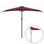 altanparasol med aluminiumsstang 300x155x223 cm halv bordeaux