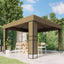 pavillon med dobbelttag 3x3x2,7 m 180 g/m² gråbrun