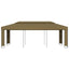pavillon med dobbelttag 3x6 m 180 g/m² gråbrun