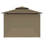 pavillon med gardiner 600x298x270 cm 180 g/m² gråbrun