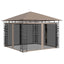 pavillon med myggenet 3x3x2,73 m 180 g/m² gråbrun