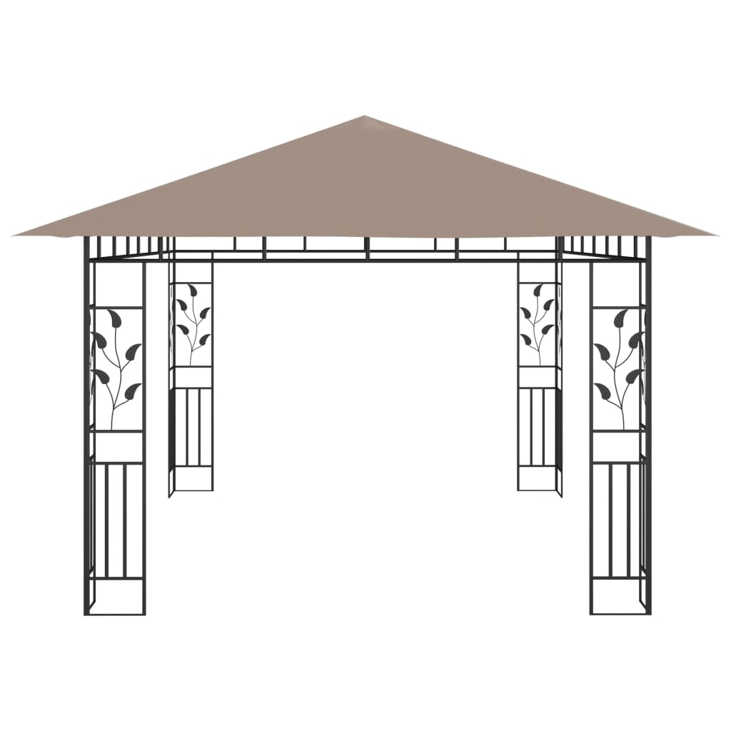 pavillon med myggenet 4x3x2,73 m 180 g/m² gråbrun
