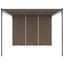 havepavillon med sidegardin 4x3x2,25 m gråbrun