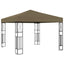 pavillon 3x3 m stof gråbrun