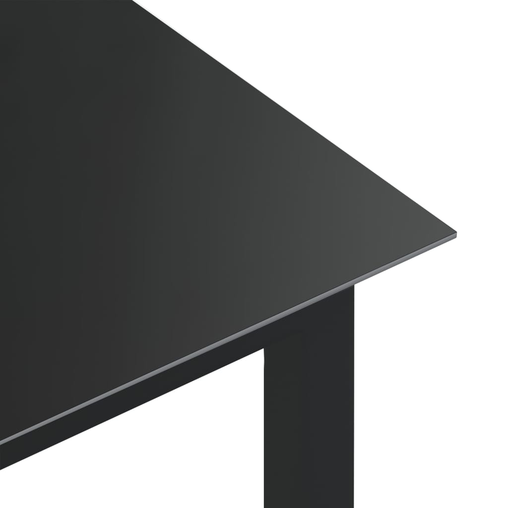 havebord 80x80x74 cm glas og aluminium sort