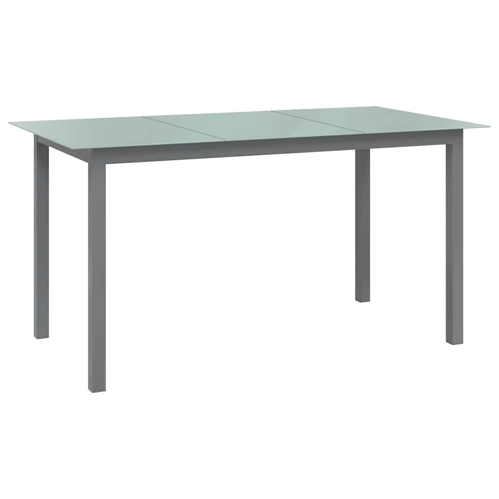 havebord 150x90x74 cm aluminium og glas lysegrå billede