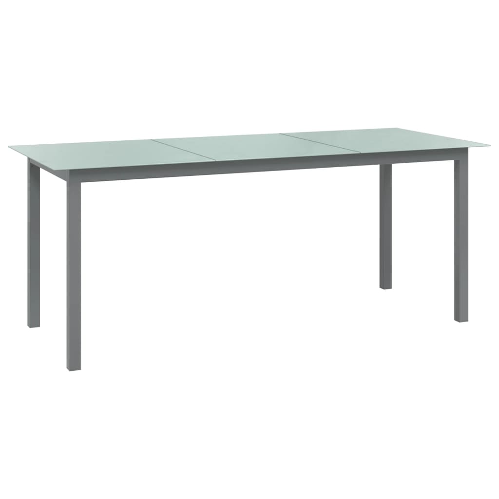 havebord 190x90x74 cm aluminium og glas lysegrå billede
