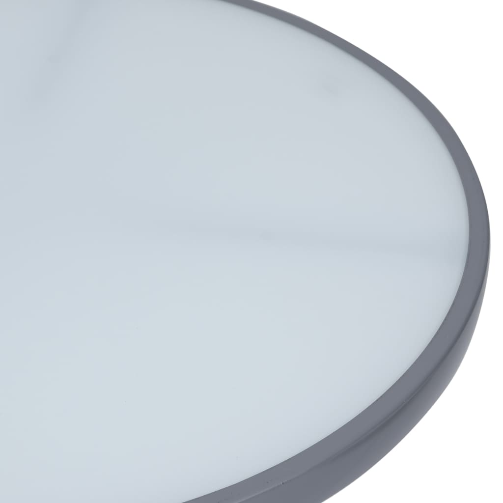 havebord 60 cm stål og glas lysegrå