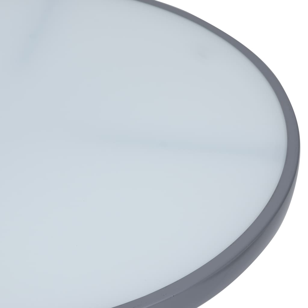 havebord 80 cm stål og glas lysegrå