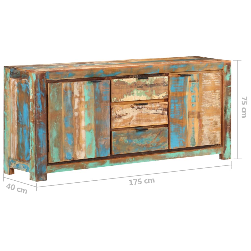 skænk 175x40x75 cm massivt genanvendt træ