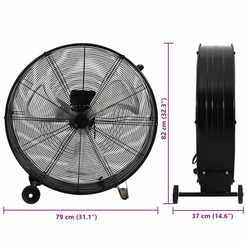 industriel ventilator 77 cm 187,7 W sort