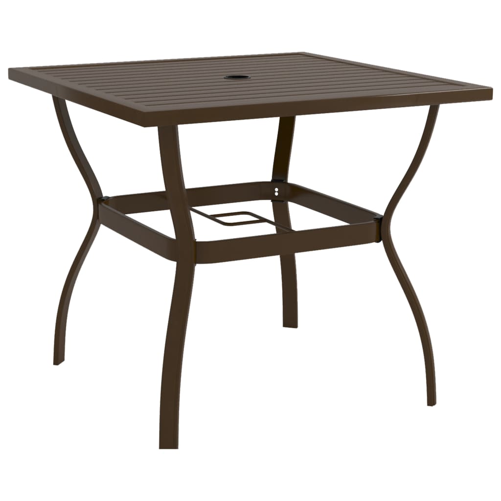 havebord 81,5x81,5x72 cm stål brun billede