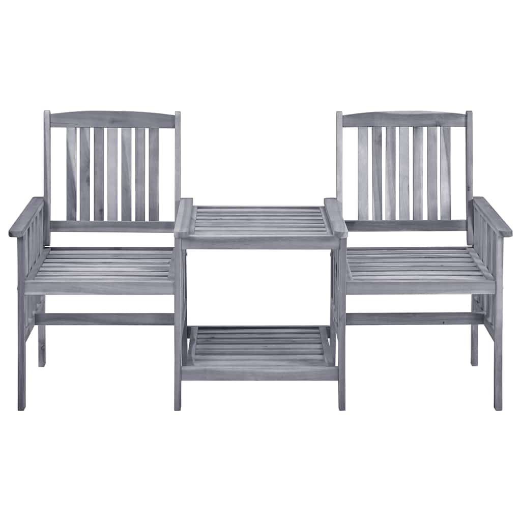 havestole med tebord 159x61x92 cm massivt akacietræ