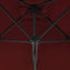 parasol med stålstang 250x250x230 cm bordeauxfarvet