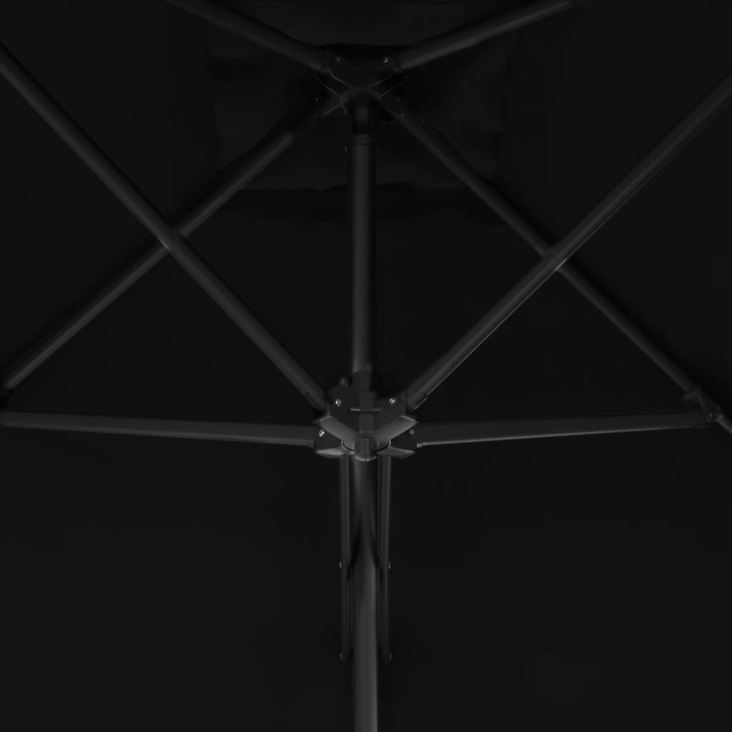 haveparasol med stålstang 250x250x230 cm cm sort