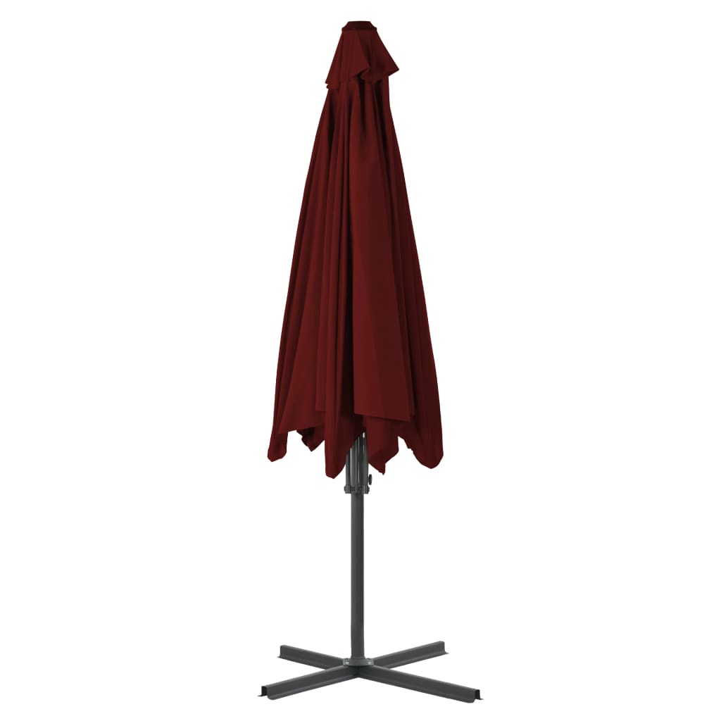 parasol med stålstang 300x230 cm bordeauxfarvet