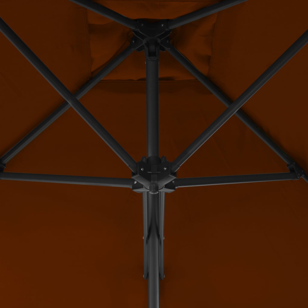 parasol med stålstang 300x230 cm terrakotta