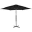 parasol med stålstang 300x230 cm sort