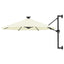 væghængt parasol m. LED-lys 300 cm sandfarvet