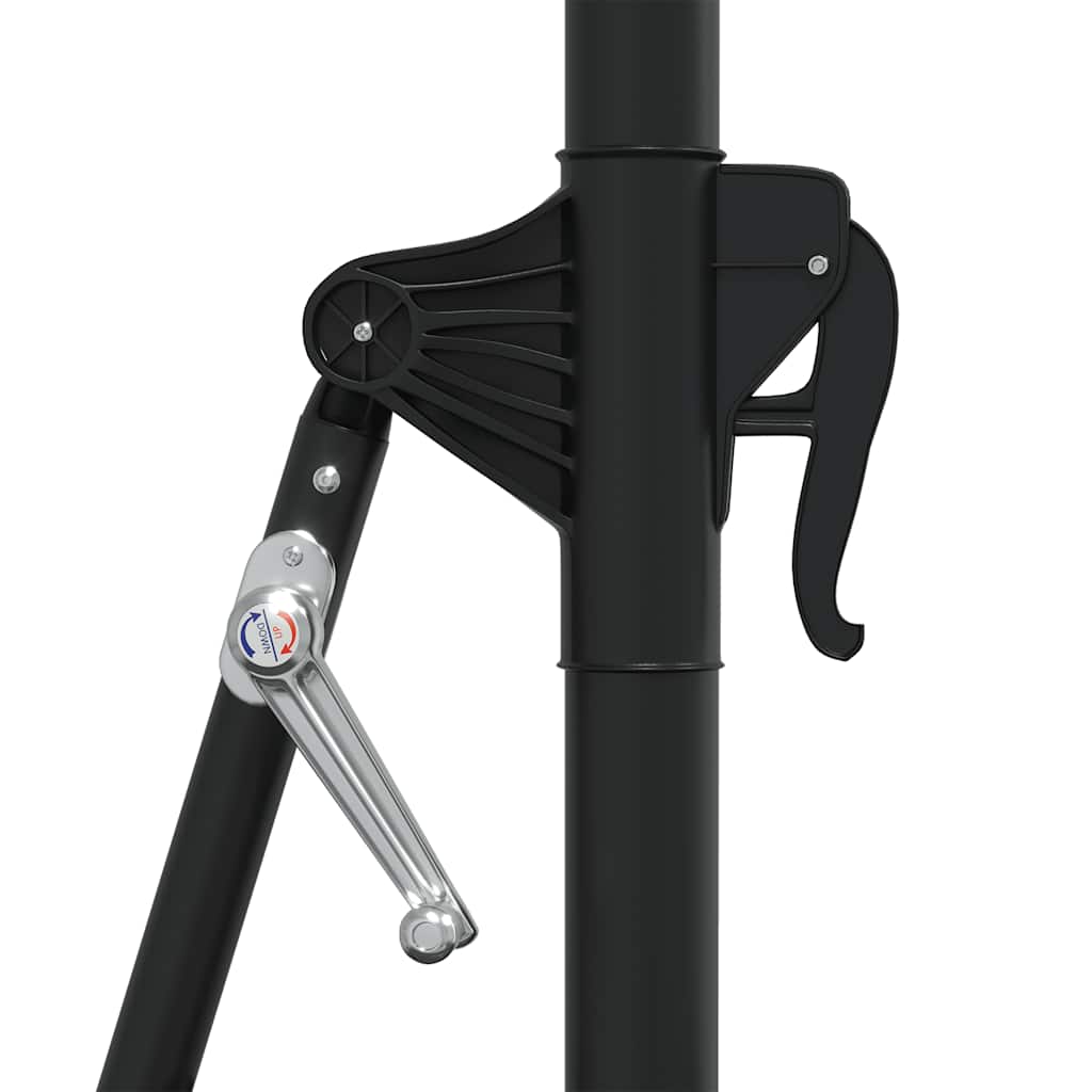 væghængt parasol m. LED-lys 300 cm sandfarvet