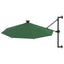 væghængt parasol m. LED-lys 300 cm grøn