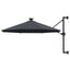væghængt parasol m. LED-lys 300 cm antracitgrå